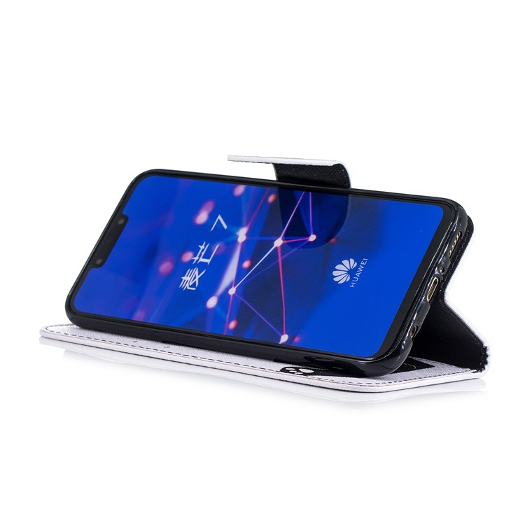 Pattern Printing Wallet Stand Leather Case for Huawei Mate 20 Lite / Maimang 7 - Adorable Panda-10