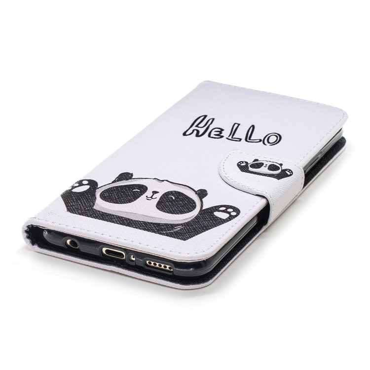 Pattern Printing Wallet Stand Leather Case for Huawei Mate 20 Lite / Maimang 7 - Adorable Panda-11