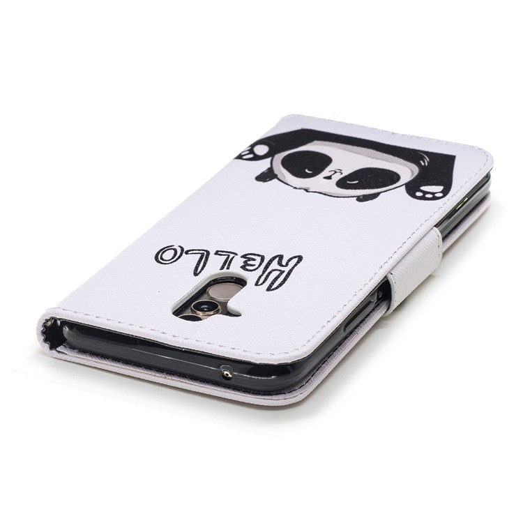 Pattern Printing Wallet Stand Leather Case for Huawei Mate 20 Lite / Maimang 7 - Adorable Panda-12