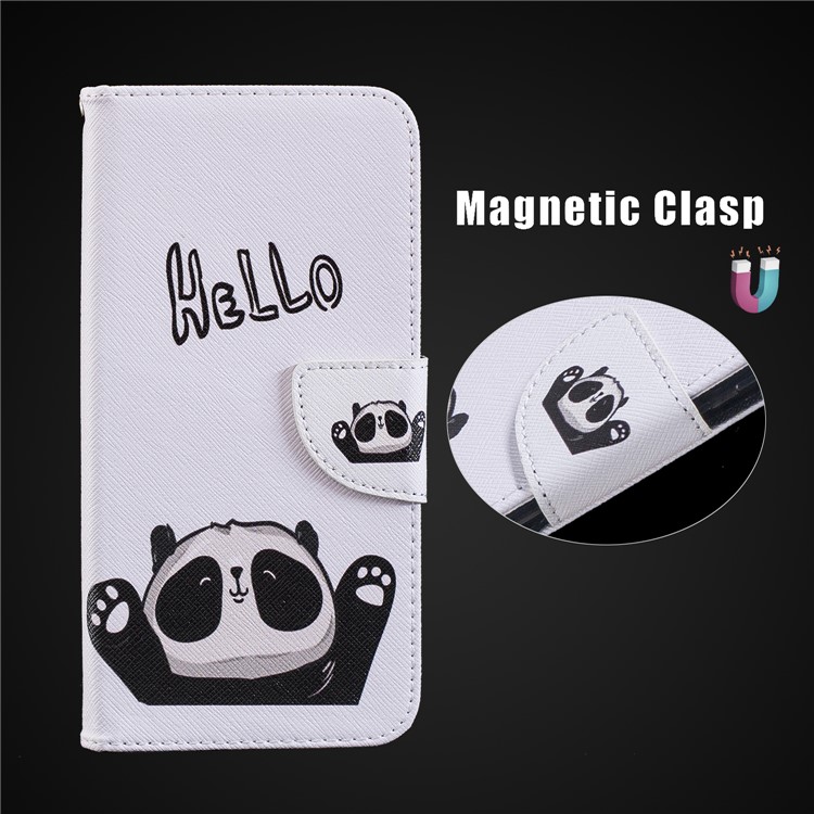 Pattern Printing Wallet Stand Leather Case for Huawei Mate 20 Lite / Maimang 7 - Adorable Panda-3