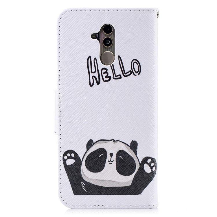 Pattern Printing Wallet Stand Leather Case for Huawei Mate 20 Lite / Maimang 7 - Adorable Panda-8