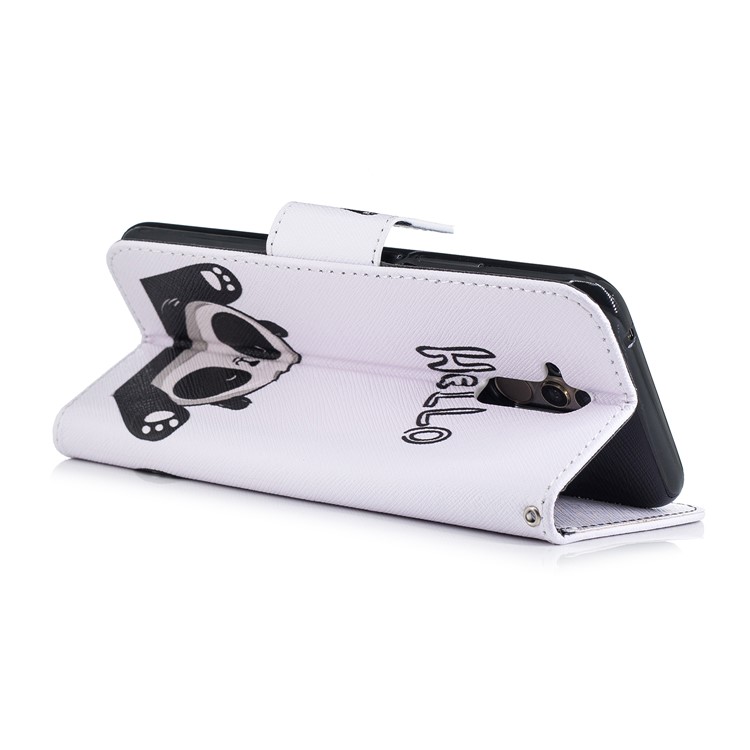 Pattern Printing Wallet Stand Leather Case for Huawei Mate 20 Lite / Maimang 7 - Adorable Panda-9