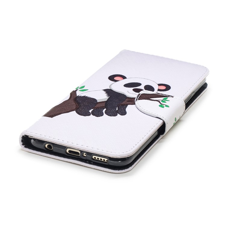 Pattern Printing Wallet Stand Leather Cover for Huawei Mate 20 Lite / Maimang 7 - Panda on the Tree-11