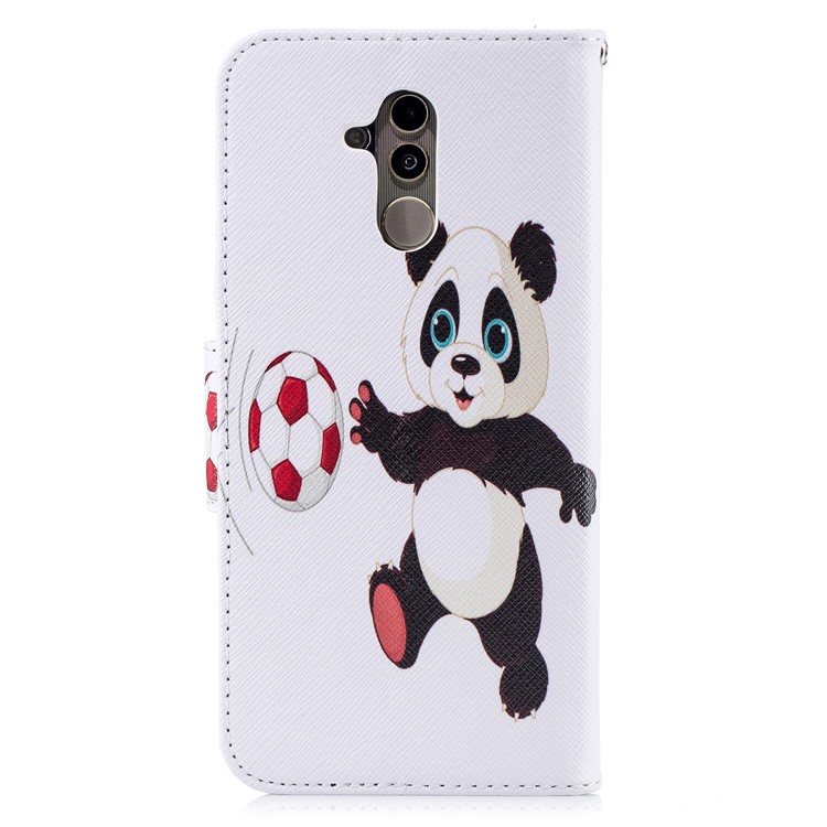 Pattern Printing Wallet Stand Leather Shell for Huawei Mate 20 Lite / Maimang 7 - Panda Playing Football-8
