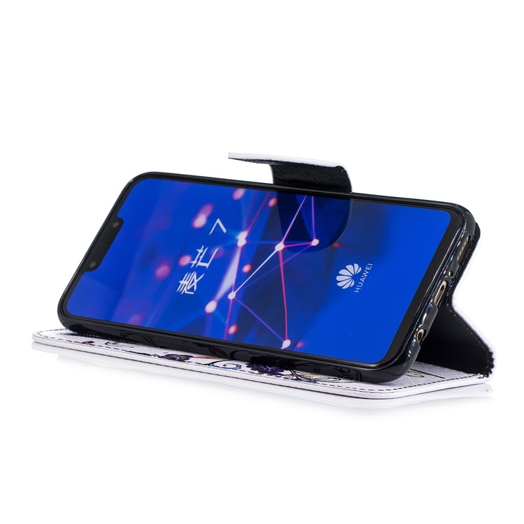 Pattern Printing Wallet Stand Leather Accessory Case for Huawei Mate 20 Lite / Maimang 7 - Butterfly and Flower-10