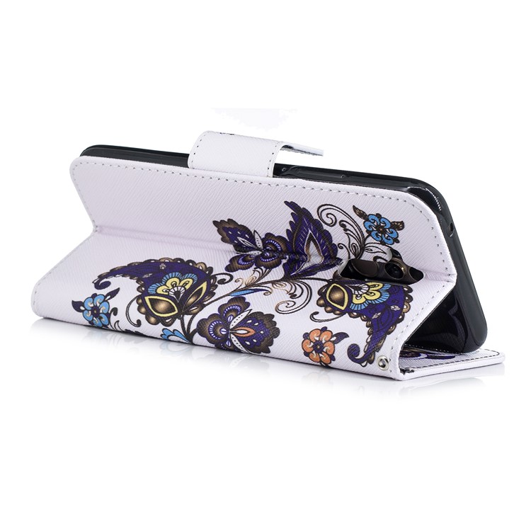 Pattern Printing Wallet Stand Leather Accessory Case for Huawei Mate 20 Lite / Maimang 7 - Butterfly and Flower-9