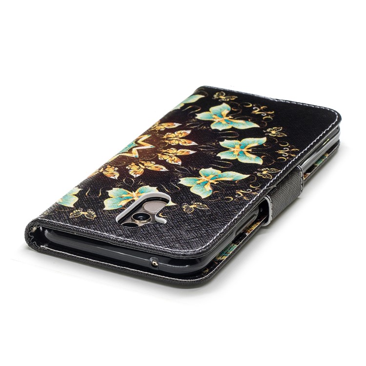 Pattern Printing Wallet Stand Leather Phone Case for Huawei Mate 20 Lite / Maimang 7 - Colorized Butterflies-12