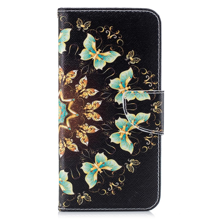 Pattern Printing Wallet Stand Leather Phone Case for Huawei Mate 20 Lite / Maimang 7 - Colorized Butterflies-7