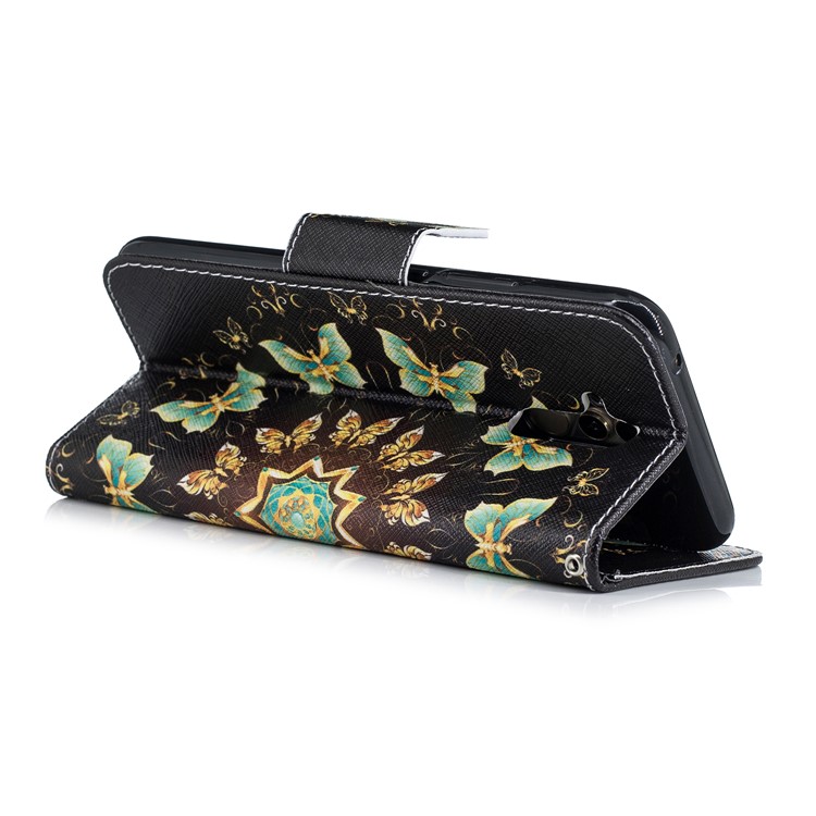 Pattern Printing Wallet Stand Leather Phone Case for Huawei Mate 20 Lite / Maimang 7 - Colorized Butterflies-9