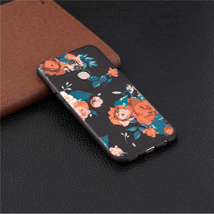 Embossment TPU Case for Huawei Mate 20 Lite / Maimang 7 - Peony-2