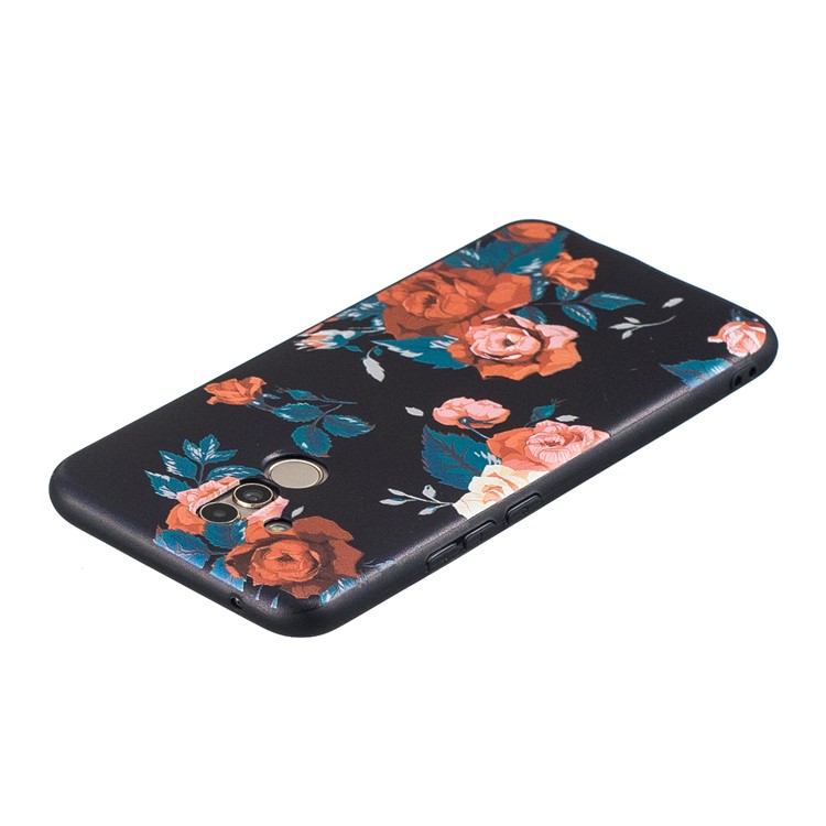 Embossment TPU Case for Huawei Mate 20 Lite / Maimang 7 - Peony-6