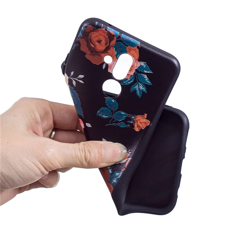 Embossment TPU Case for Huawei Mate 20 Lite / Maimang 7 - Peony-7