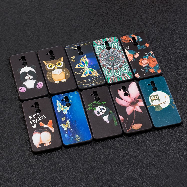 Embossment TPU Case for Huawei Mate 20 Lite / Maimang 7 - Peony-8