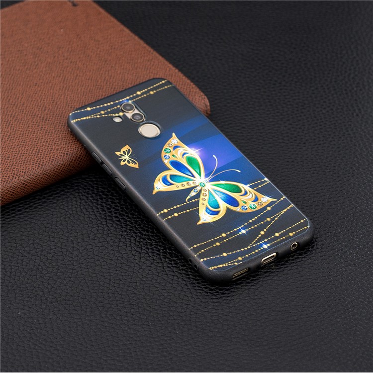 Embossed TPU Protection Phone Cover for Huawei Mate 20 Lite / Maimang 7 - Shiny Butterfly-2