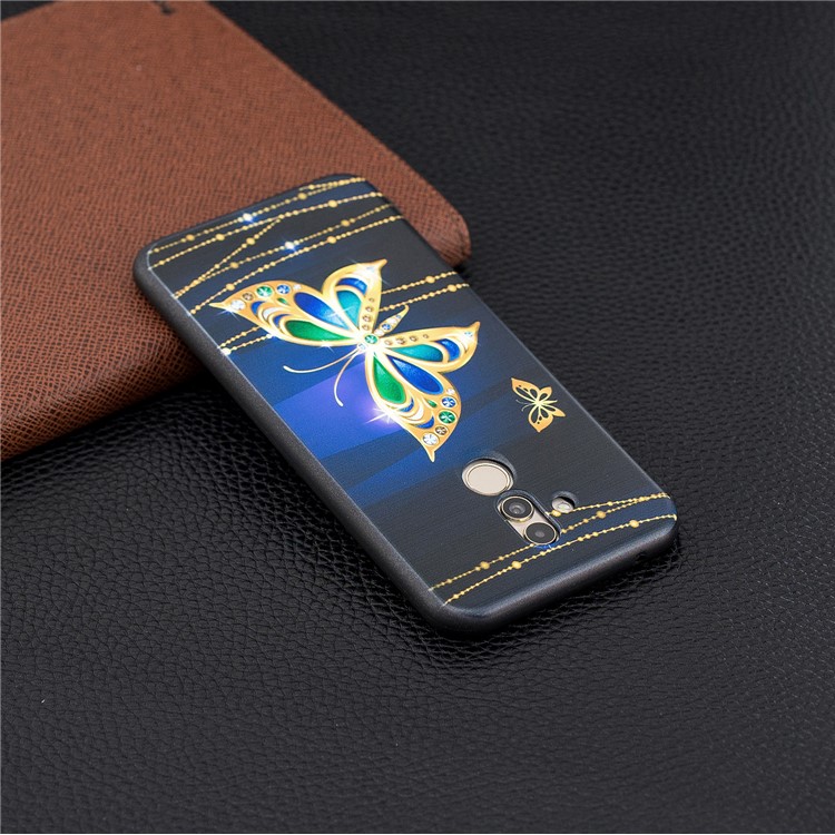 Embossed TPU Protection Phone Cover for Huawei Mate 20 Lite / Maimang 7 - Shiny Butterfly-3