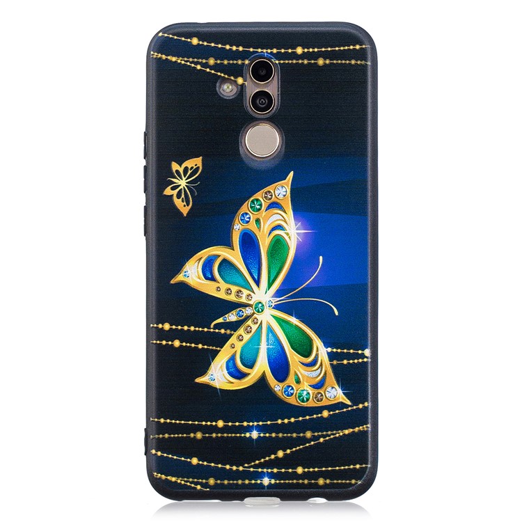Embossed TPU Protection Phone Cover for Huawei Mate 20 Lite / Maimang 7 - Shiny Butterfly-4