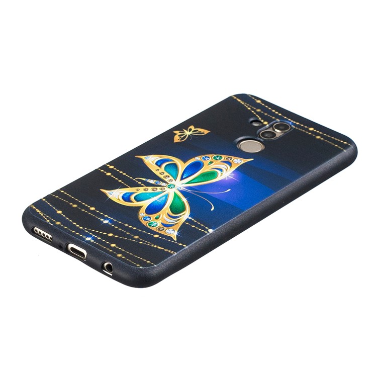Embossed TPU Protection Phone Cover for Huawei Mate 20 Lite / Maimang 7 - Shiny Butterfly-5