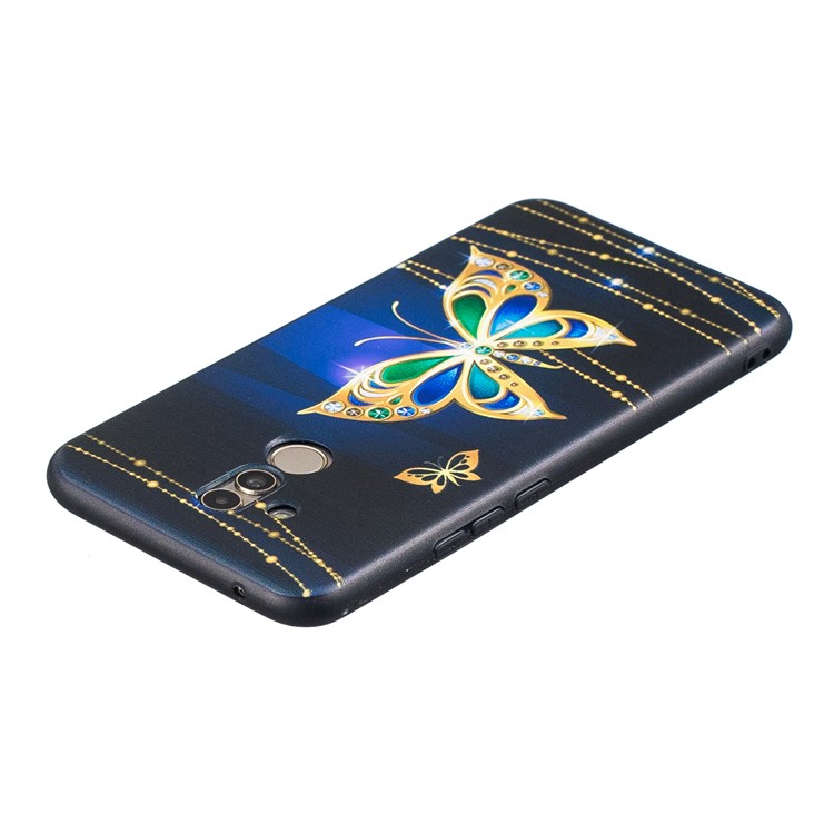 Embossed TPU Protection Phone Cover for Huawei Mate 20 Lite / Maimang 7 - Shiny Butterfly-6