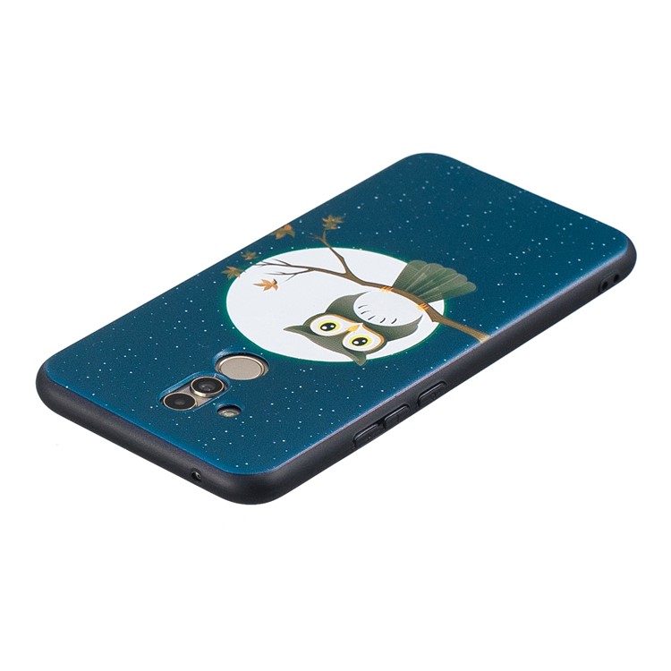 Embossment TPU Case Cover for Huawei Mate 20 Lite / Maimang 7 - Owl on Branch-4