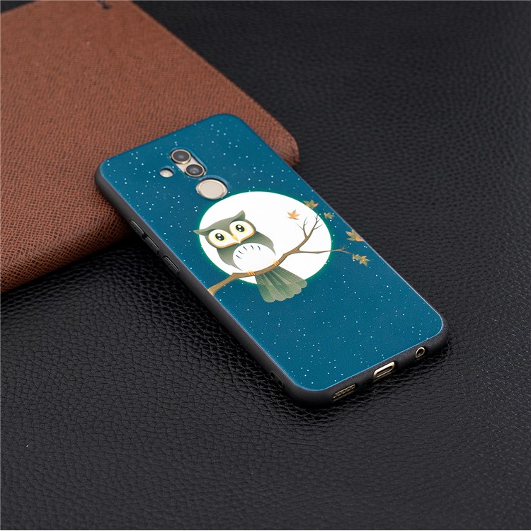 Embossment TPU Case Cover for Huawei Mate 20 Lite / Maimang 7 - Owl on Branch-6