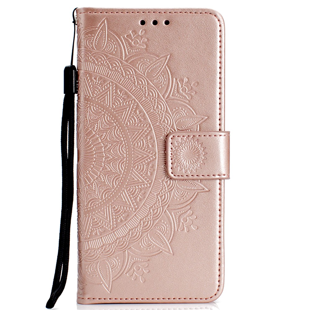 Imprint Totem Pattern Wallet Stand Leather Shell for Huawei Mate 20 Lite - Rose Gold-2