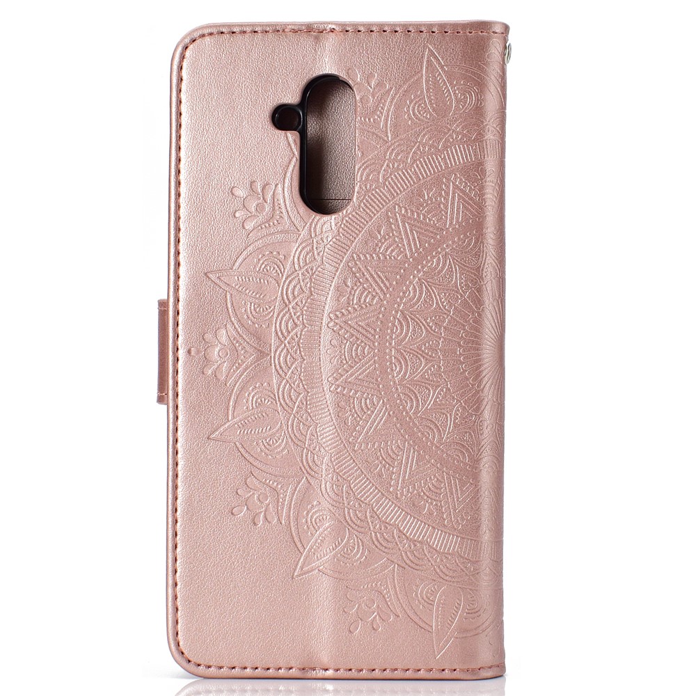 Imprint Totem Pattern Wallet Stand Leather Shell for Huawei Mate 20 Lite - Rose Gold-3