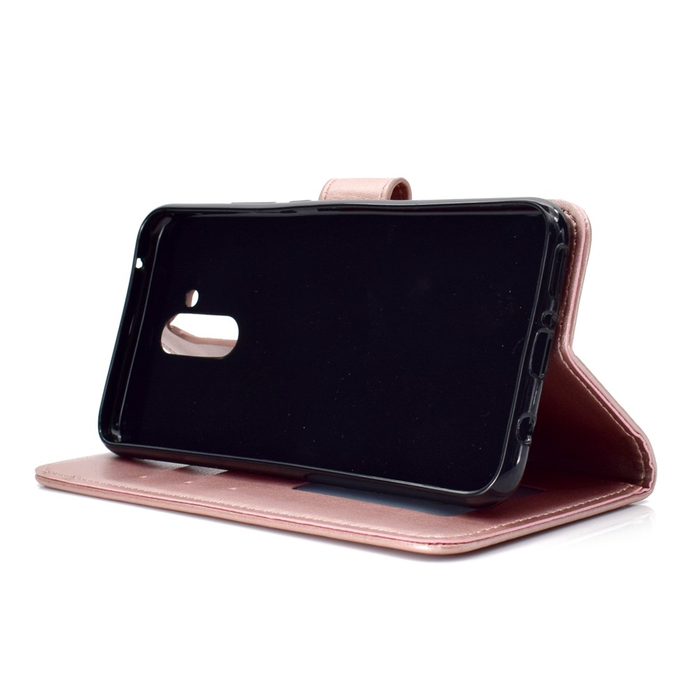 Imprint Totem Pattern Wallet Stand Leather Shell for Huawei Mate 20 Lite - Rose Gold-6