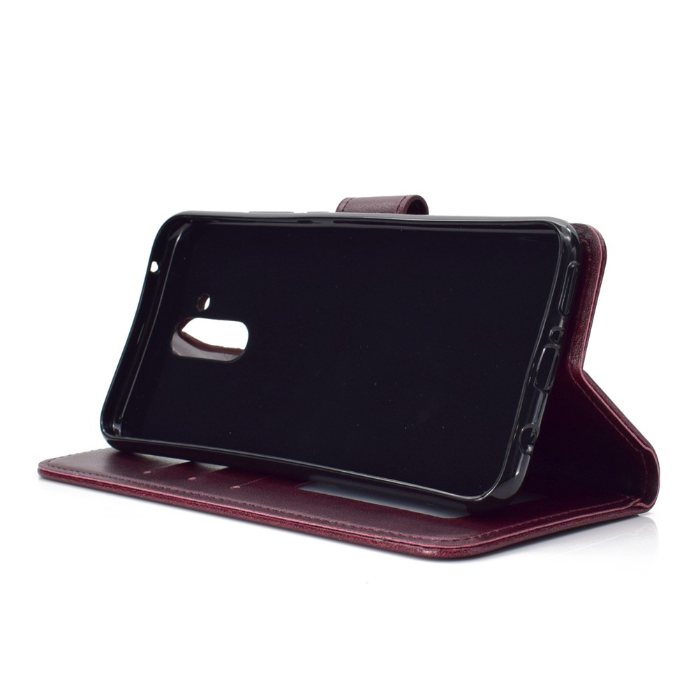 Impronta Totem Modello Portafoglio Basamento In Pelle Copertina Del Telefono Cellulare Per Huawei Mate 20 Lite - Marrone-2
