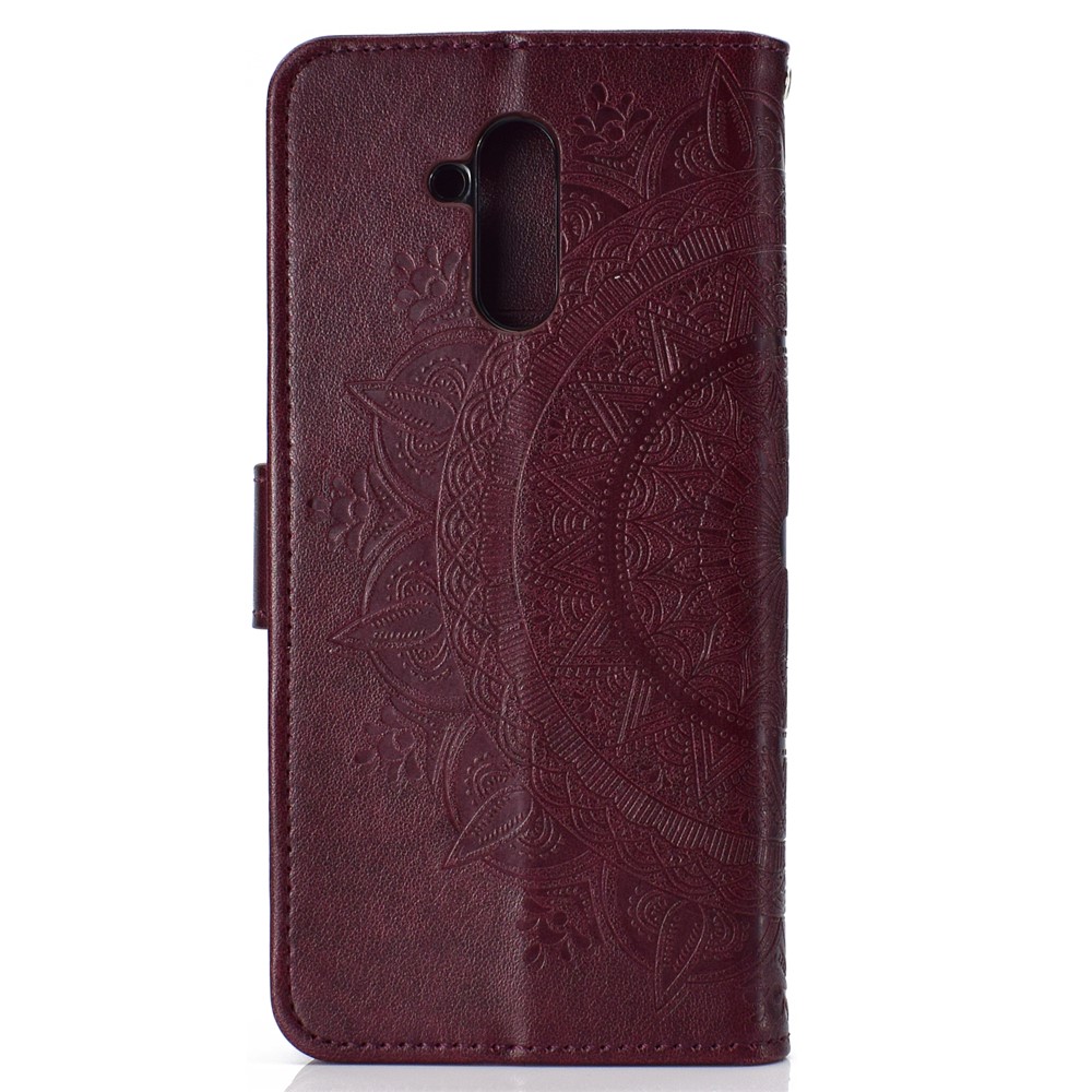 Impronta Totem Modello Portafoglio Basamento In Pelle Copertina Del Telefono Cellulare Per Huawei Mate 20 Lite - Marrone-4