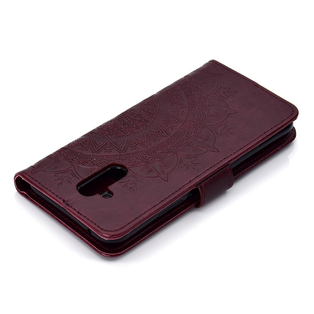 Impronta Totem Modello Portafoglio Basamento In Pelle Copertina Del Telefono Cellulare Per Huawei Mate 20 Lite - Marrone-8