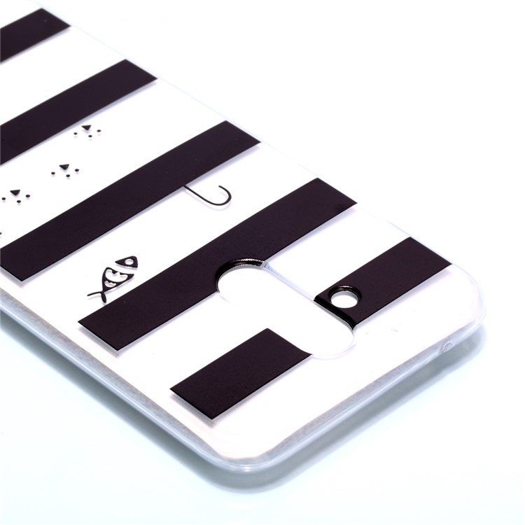 Pattern Printing Soft TPU Phone Case for Huawei Mate 20 Lite / Maimang 7 - Stripes and Cat-4