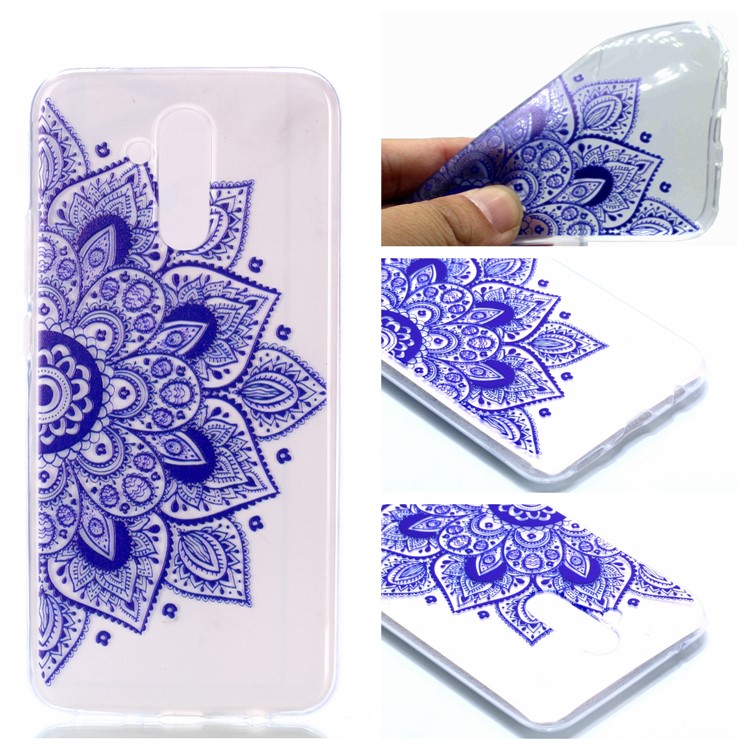 Pattern Printing Soft TPU Mobile Shell for Huawei Mate 20 Lite / Maimang 7 - Half Flower-1