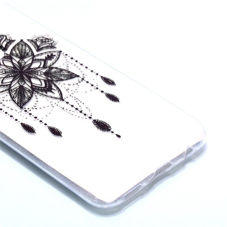 Patterned Soft TPU Protection Phone Case for Huawei Mate 20 Lite / Maimang 7 - Black Flower-3