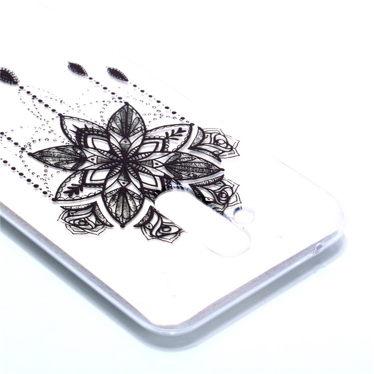 Patterned Soft TPU Protection Phone Case for Huawei Mate 20 Lite / Maimang 7 - Black Flower-4
