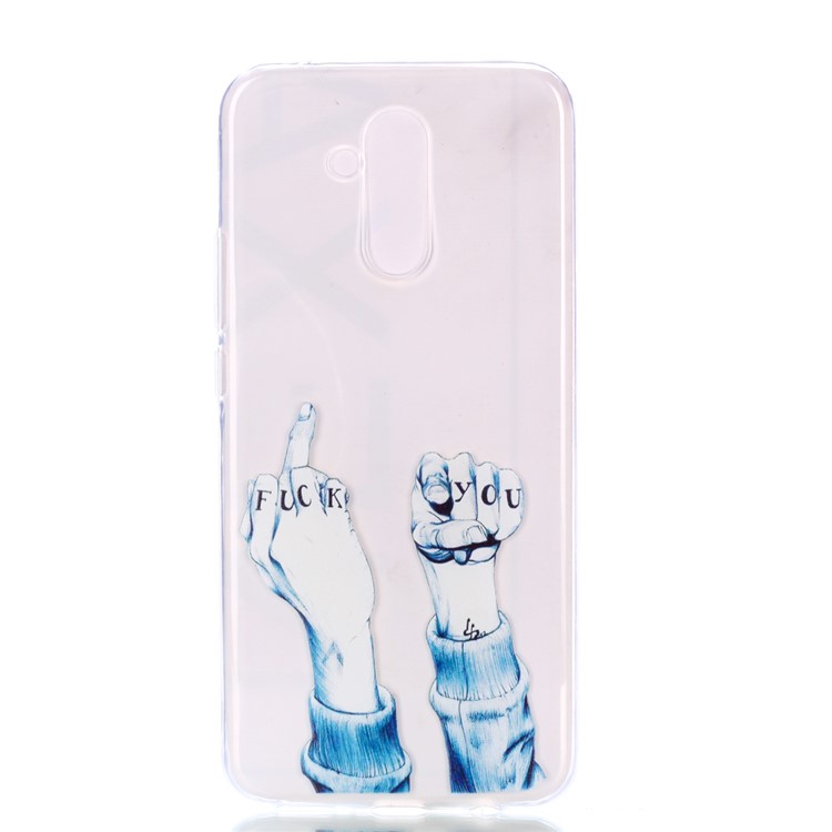 Patterned Flexible TPU Case Accessory for Huawei Mate 20 Lite / Maimang 7 - Hand Gesture-2
