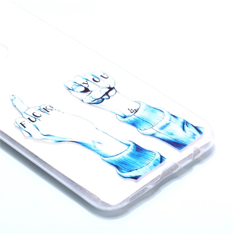 Patterned Flexible TPU Case Accessory for Huawei Mate 20 Lite / Maimang 7 - Hand Gesture-3