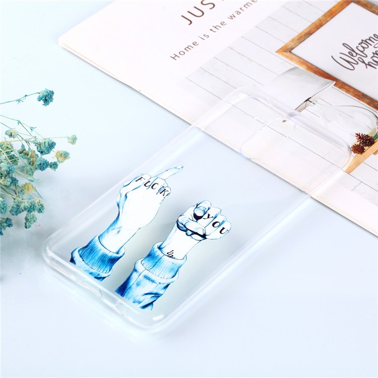 Patterned Flexible TPU Case Accessory for Huawei Mate 20 Lite / Maimang 7 - Hand Gesture-6