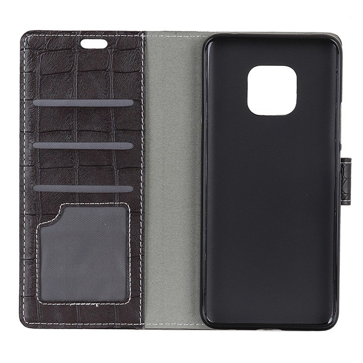 For Huawei Mate 20 Pro Vintage Crocodile Texture PU Leather Wallet Protection Case - Black-4