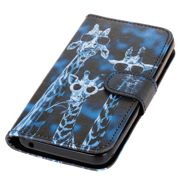 Leather Wallet Stand Shell for Huawei Y5 Y560 - Giraffe Family-3