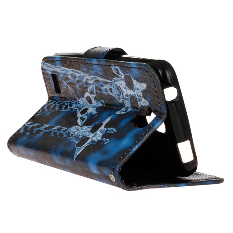 Leather Wallet Stand Shell for Huawei Y5 Y560 - Giraffe Family-5