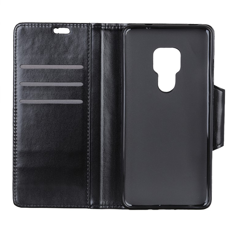 PU Leather Mobile Case for Huawei Mate 20 / Wallet / Stand / Double-sided Magnetic Strap - Black-4