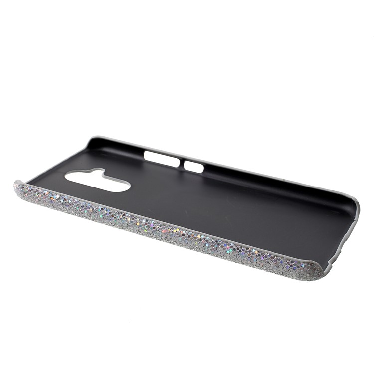 PU Leather Coated PC Mobile Phone Shell for Huawei Mate 20 Lite / Maimang 7 - Silver Glittery Sequins-2