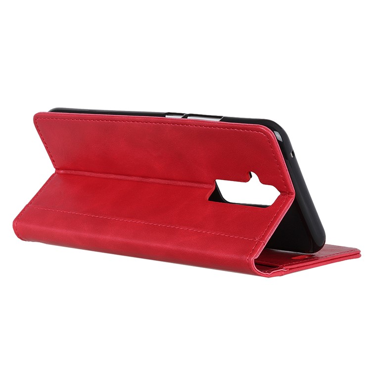 Flip Rivet Stand Wallet Magnetic Leather Phone Casing for Huawei Mate 20 Lite - Red-10