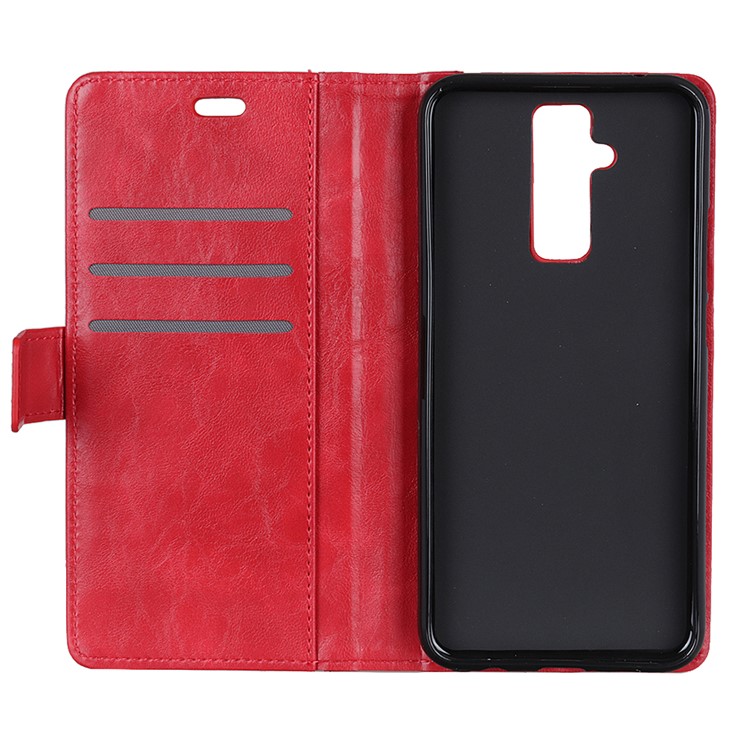 Flip Rivet Stand Wallet Magnetic Leather Phone Casing for Huawei Mate 20 Lite - Red-9