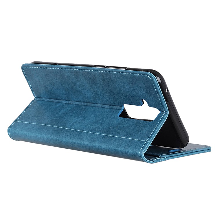 Flip Rivet Stand Wallet Magnetic Leather Protection Folio Case for Huawei Mate 20 Lite - Blue-10