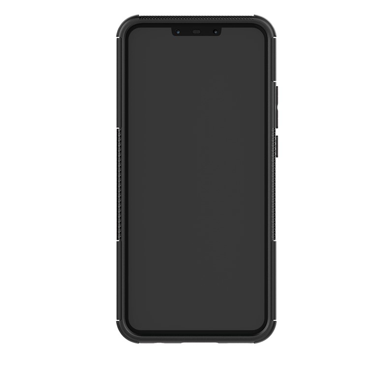 Tire Pattern Kickstand PC + TPU Hybrid Cover for Huawei P Smart+ / nova 3i - All Black-8