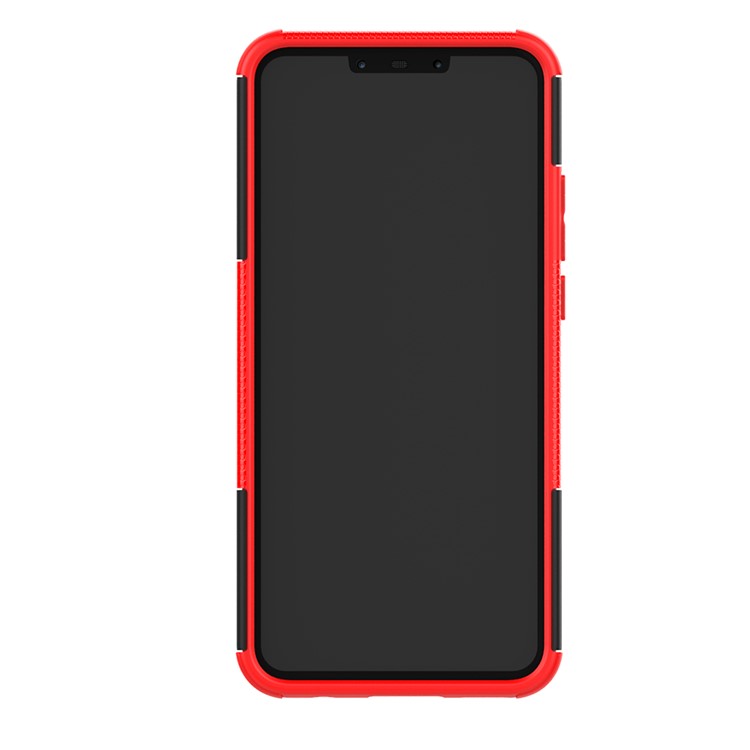 Tire Pattern Kickstand PC + TPU Hybrid Case for Huawei P Smart+ / nova 3i - Red-8
