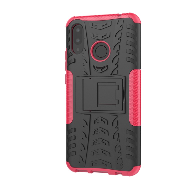 Tire Pattern Kickstand PC + TPU Hybrid Shell for Huawei P Smart+ / nova 3i - Rose-5