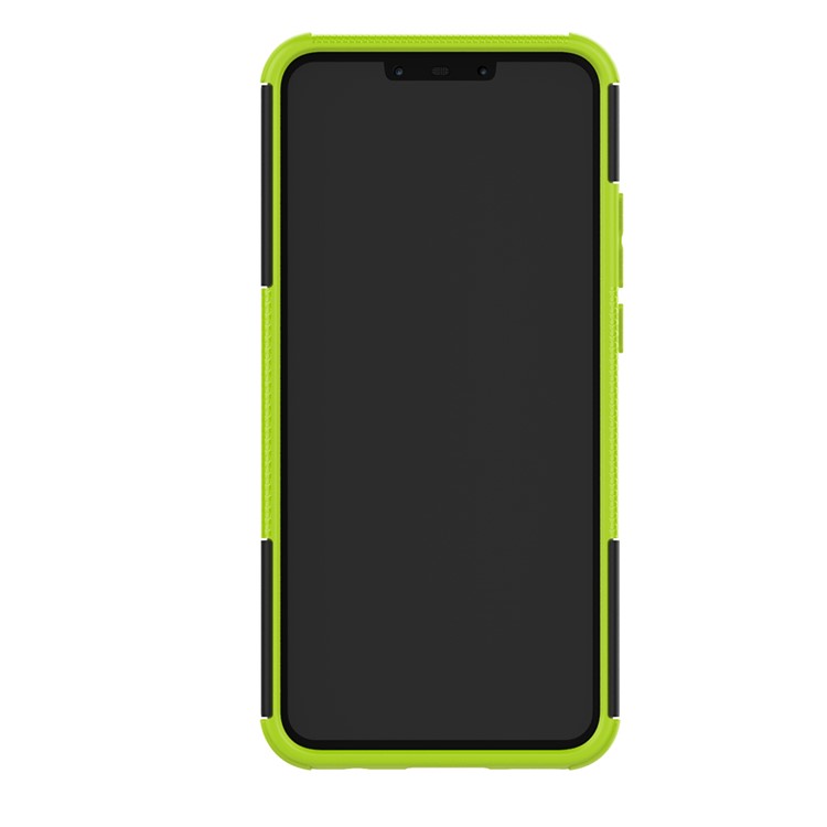Tire Pattern Kickstand Plastic + TPU Hybrid Back Cover for Huawei P Smart+ / nova 3i - Green-8