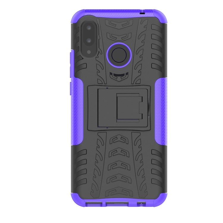 Tire Pattern PC + TPU Hybrid Cover with Kickstand for Huawei P Smart Plus / nova 3i - Purple-3